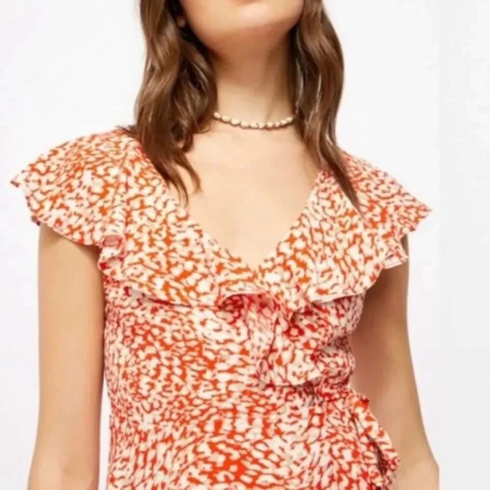 Free People French Quarter Ruffle Wrap Mini Dress